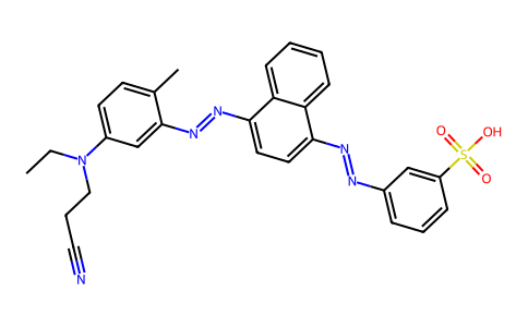 Benzenesulfonic acid, 3-(2-(4-(2-(4-((2-cyanoethyl)ethylamino)-2-methylphenyl)diazenyl)-1-naphthalen